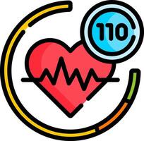 A heart beat with a number 10 on it vector
