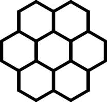 A black and white image of a hexagon vector