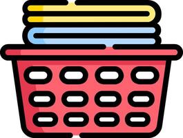A basket with laundry in it vector