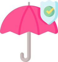 An umbrella with a shield and a check mark vector