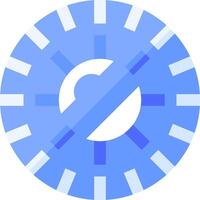 A blue circle with a white circle in the center vector