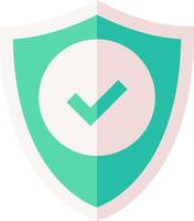A green shield with a tick mark on it vector