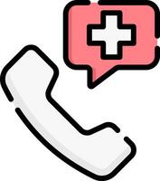 A phone and a speech bubble with a cross vector