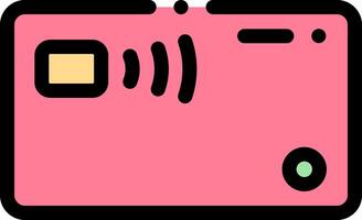 A pink camera with a small screen and a small speaker vector