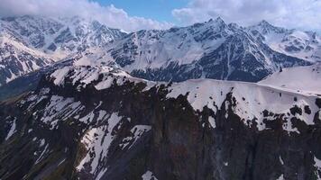 Aerial view of the International Astronomical Observatory on top of the mountain video