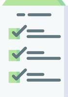 A checklist with green and green check marks vector