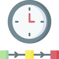 A clock and a line of arrows vector