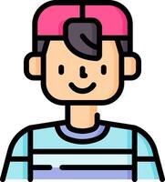 A cartoon man with a pink hat on his head vector