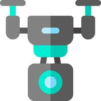 A robot with a camera on top of it vector