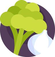 A broccoli and onion icon vector
