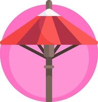 A red umbrella with a pink background vector
