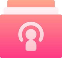 A pink folder with a person in the center vector