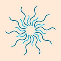 Spark in sun shape isolated on beige background vector