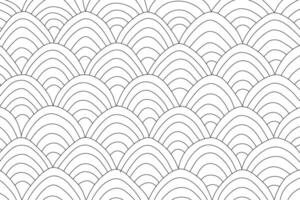 hand-drawn illustration of abstract geometric half circles pattern, black and white background. vector