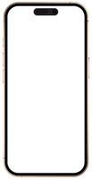 illustration of mobile phone 16 mockup front view isolated transparent. Smartphone or gadget or cellphone cut out screen template. eps10 vector