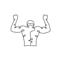 A man with his arms up in the air vector