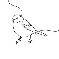 A line drawing of a bird with a string vector