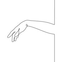 A drawing of a hand reaching out to touch something vector