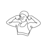 A woman is doing a workout in a gym vector