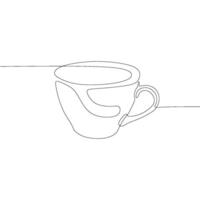 A line drawing of a cup with a handle vector