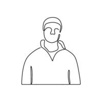 Man in a hoodie line art illustration vector