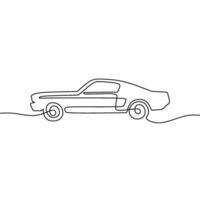 Continuous line drawing of a classic car vector