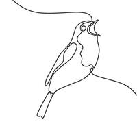 Continuous line drawing of a bird vector