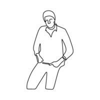 A man sitting on the ground with his hands in his pockets vector