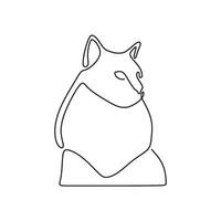 A cat is sitting on a rock with its head facing down vector