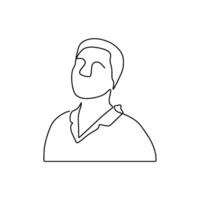 A man with a face drawn in a line vector