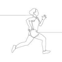 A line drawing of a woman running vector
