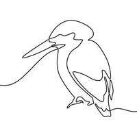 A line drawing of a bird with a long beak vector