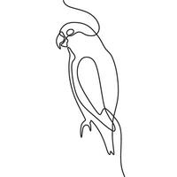 A line drawing of a parrot with a string vector