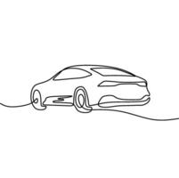 Continuous line drawing of a car vector