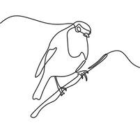 A drawing of a bird sitting on a branch vector