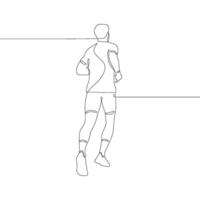 A line drawing of a man running vector