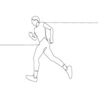 A drawing of a man running with his arms outstretched vector