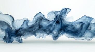 Ethereal blue smoke swirls gracefully against a light background in a modern abstract display photo