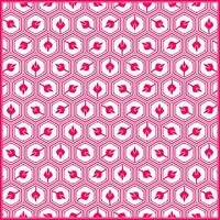 unique pink hexagon pattern with flower bud ornament inside vector
