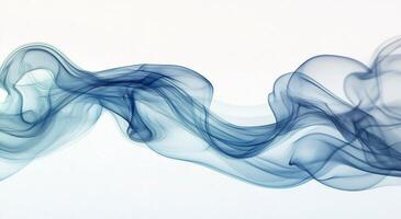 Ethereal blue smoke swirls gracefully against a light background in a modern abstract display photo