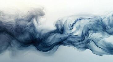 Ethereal blue smoke swirls gracefully against a light background in a modern abstract display photo
