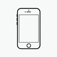 An illustration of a smartphone with a blank screen vector