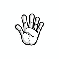 A hand with five fingers is shown in a cartoon style vector