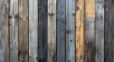 Textured wooden planks showcasing a rich variety of natural colors and patterns in sunlight photo