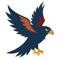 A hawk with its wings spread out on a white background vector