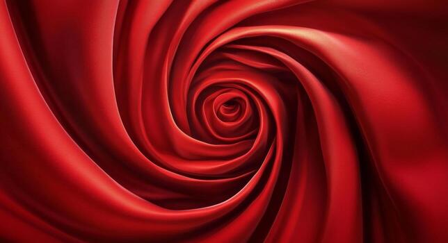 Close-up of a vibrant red rose petal displaying intricate details and natural curves in soft light photo