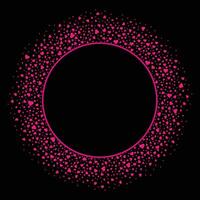 Circle Frame With Love Glitter All Around vector