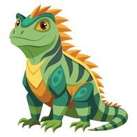 An illustration of a lizard with orange and green stripes vector