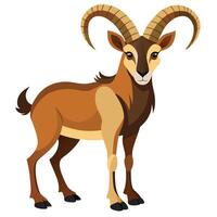 A goat with horns on a white background vector