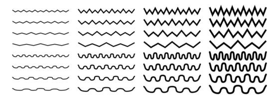 Zigzag Line Art Collection. Horizontal Line Wave Design. vector